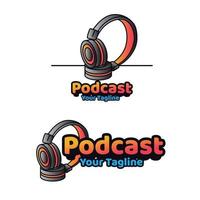Podcast Talk Charakter Maskottchen für Aufkleber oder Emblem vektor