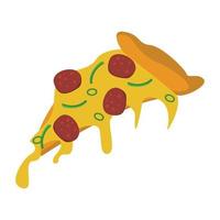 realistische Pizza mit Peperoni vektor