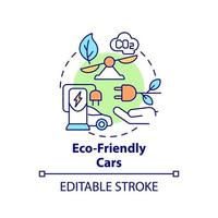 miljövänliga bilar koncept ikon. vektor