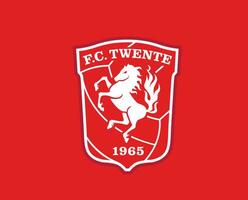 twente klubb logotyp symbol nederländerna eredivisie liga fotboll abstrakt design vektor illustration med röd bakgrund