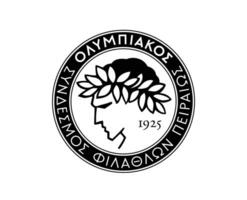 olympiakos klubb symbol logotyp svart grekland liga fotboll abstrakt design vektor illustration