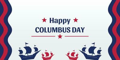Kolumbus Tag Feier Hintergrund mit Schiff Silhouette Symbol und kostenlos Kopieren Raum Bereich. amerikanisch Flagge Farbe Design, Vektor zum Banner, Gruß Karte, Poster, Netz, Sozial Medien.