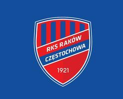 Rakow Tschenstochau Verein Logo Symbol Polen Liga Fußball abstrakt Design Vektor Illustration mit Blau Hintergrund