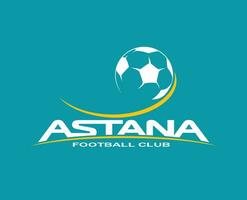 fc astana klubb logotyp symbol kazakhstan liga fotboll abstrakt design vektor illustration med blå bakgrund