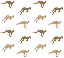vektor sömlös mönster av hand dragen känguru