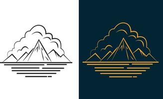 montain logotyp design, vektor illustration begrepp