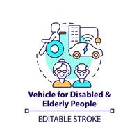 Symbol für das Fahrzeugkonzept für Behinderte und ältere Menschen. vektor