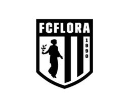 flora tallinn klubb symbol logotyp svart estland liga fotboll abstrakt design vektor illustration