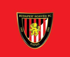 Budapest gewürdigt fc Verein Symbol Logo Ungarn Liga Fußball abstrakt Design Vektor Illustration mit rot Hintergrund