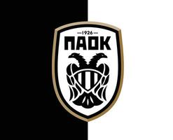 paok thessaloniki logotyp klubb symbol grekland liga fotboll abstrakt design vektor illustration