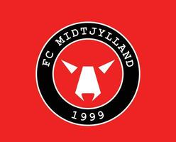 fc Mitteljütland Verein Logo Symbol Dänemark Liga Fußball abstrakt Design Vektor Illustration mit rot Hintergrund