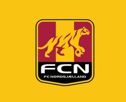 fc nordsjaelland klubb logotyp symbol Danmark liga fotboll abstrakt design vektor illustration med gul bakgrund