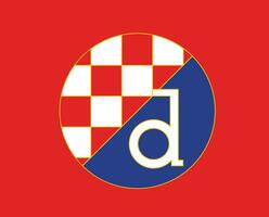 dinamo zagreb klubb symbol logotyp kroatien liga fotboll abstrakt design vektor illustration med röd bakgrund