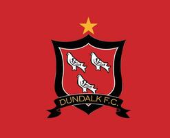 dundalk fc klubb logotyp symbol irland liga fotboll abstrakt design vektor illustration med röd bakgrund