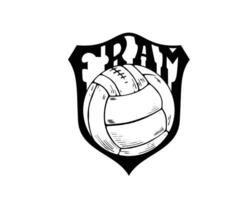 fram Reykjavik Verein Logo Symbol schwarz Island Liga Fußball abstrakt Design Vektor Illustration