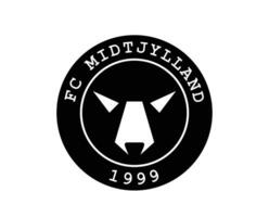 fc Mitteljütland Verein Logo Symbol schwarz Dänemark Liga Fußball abstrakt Design Vektor Illustration