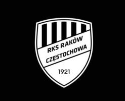 Rakow Tschenstochau Verein Logo Symbol Weiß Polen Liga Fußball abstrakt Design Vektor Illustration mit schwarz Hintergrund