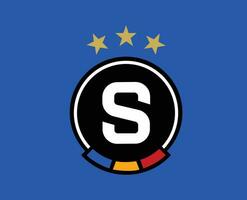 Sparta Prag Verein Logo Symbol Tschechisch Republik Liga Fußball abstrakt Design Vektor Illustration mit Blau Hintergrund