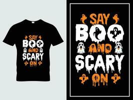 Halloween t Hemd Design Illustration Vektor sagen Boo und Besatzung auf