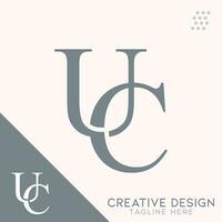 kreativ uc brev logotyp design för din företag vektor