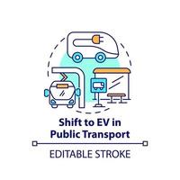 kollektivtrafik elektriska fordon koncept ikon. vektor