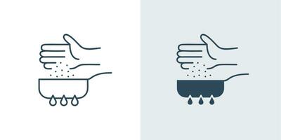 Hand Kochen Symbol. ein Hand Putten Masala im ein Kochen schwenken Vektor Illustration