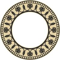 Vektor runden Gold und schwarz National persisch Ornament. Kreis, rahmen, Rand ethnisch Muster von iranisch Zivilisation