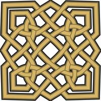 Vektor Gold keltisch Knoten. Ornament von uralt europäisch Völker. das Zeichen und Symbol von das irisch, schottisch, Briten, Franken