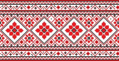 Vektor nahtlos ukrainisch National Muster. Rand oder Grenze, rahmen. Stickerei Muster. Kreuzstich Zeichnung.