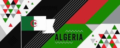 Algerien National oder Unabhängigkeit Tag Banner abstrakt Feier geometrisch Dekoration Design Grafik Kunst Netz Hintergrund, Flagge Vektor Illustration