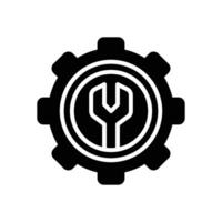 Technik Unterstützung Glyphe Symbol. Vektor Symbol zum Ihre Webseite, Handy, Mobiltelefon, Präsentation, und Logo Design.