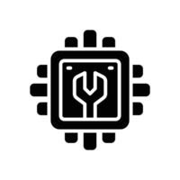 Prozessor Glyphe Symbol. Vektor Symbol zum Ihre Webseite, Handy, Mobiltelefon, Präsentation, und Logo Design.