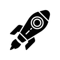 Rakete Glyphe Symbol. Vektor Symbol zum Ihre Webseite, Handy, Mobiltelefon, Präsentation, und Logo Design.