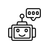 bot Plaudern Linie Symbol. Vektor Symbol zum Ihre Webseite, Handy, Mobiltelefon, Präsentation, und Logo Design.