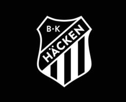 bk hacken klubb logotyp symbol vit Sverige liga fotboll abstrakt design vektor illustration med svart bakgrund
