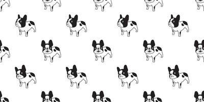 Hund nahtlos Muster Französisch Bulldogge Vektor Karikatur Schal isoliert Weihnachten Fliese Hintergrund wiederholen Hintergrund Illustration Gekritzel Design