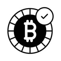 Kryptowährung Münze Vektor Design, Bitcoin Symbol im modern Stil