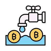 prüfen diese schön Symbol von Bitcoin Wasserhahn, editierbar Vektor Design, Geld Zapfhahn