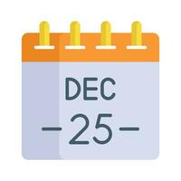 jul datum på kalender, jul kalender vektor design