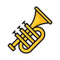 Trompete Symbol im modisch Stil, Musik- Instrument, Musical Kunst und Komposition Thema Vektor Illustration