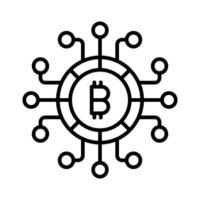 Kryptowährung Münze Vektor Design, Bitcoin Symbol im modern Stil