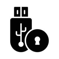 Stift Fahrt Sicherheit Symbol, Daten Schutz, gesperrt USB vektor