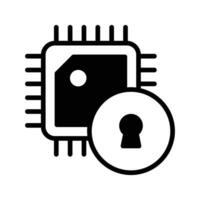 ett redigerbar vektor av processor säkerhet med låsa