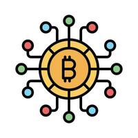 Kryptowährung Münze Vektor Design, Bitcoin Symbol im modern Stil