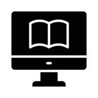 bok inuti dator som visar begrepp ikon av uppkopplad inlärning, uppkopplad bok vektor