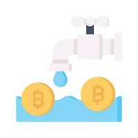 prüfen diese schön Symbol von Bitcoin Wasserhahn, editierbar Vektor Design, Geld Zapfhahn