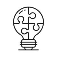 ein Puzzle Licht Birne zeigen Konzept Symbol von Problem Lösung im modisch Stil vektor