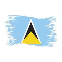 saint lucia flagga med akvarell pensel stil design vektor