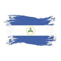 nicaragua-flagge mit aquarellbürstenart-design-vektorillustration vektor