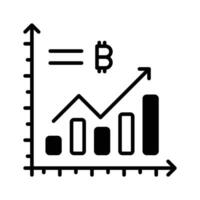 Bitcoin Analyse Vektor Design isoliert auf Weiß Hintergrund